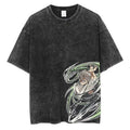 YG Anime Demon Slayer Kamado Tanjirou Graphic Print T Shirt Men Manga Tshirts Washed Cotton T-shirt Harajuku Male Vintage Tee