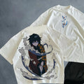 Demon Slayer Tomioka Giyuu Graphic T-shirt Mens Womens Oversized Y2k Short Sleeve Crew Neck Couple Cotton Female Male Clothing