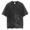 YG Anime Demon Slayer Kamado Tanjirou Graphic Print T Shirt Men Manga Tshirts Washed Cotton T-shirt Harajuku Male Vintage Tee