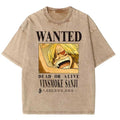 Men Casual Oversized Washed Harajuku T-shirt Washed Japanese Anime One Piece Graphic Loose Streetwear Black Tops Tees