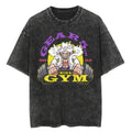 Men Casual Oversized Washed Harajuku T-shirt Washed Japanese Anime One Piece Graphic Loose Streetwear Black Tops Tees