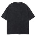 Men Casual Oversized Washed Harajuku T-shirt Washed Japanese Anime One Piece Graphic Loose Streetwear Black Tops Tees