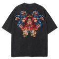 Men Casual Oversized Washed Harajuku T-shirt Washed Japanese Anime One Piece Graphic Loose Streetwear Black Tops Tees