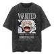 Men Casual Oversized Washed Harajuku T-shirt Washed Japanese Anime One Piece Graphic Loose Streetwear Black Tops Tees