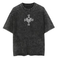 Men Casual Oversized Washed Harajuku T-shirt Washed Japanese Anime One Piece Graphic Loose Streetwear Black Tops Tees
