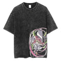 YG Anime Demon Slayer Kamado Tanjirou Graphic Print T Shirt Men Manga Tshirts Washed Cotton T-shirt Harajuku Male Vintage Tee
